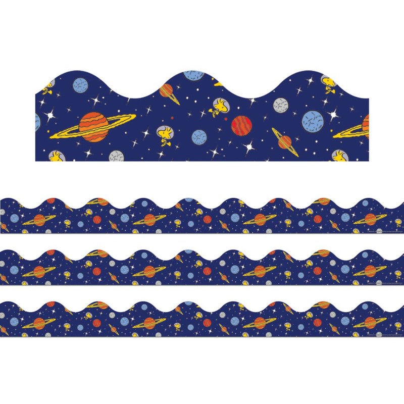 EUREKA - Peanuts® NASA Solar System Extra Wide Die Cut Deco Trim®, 37 Feet Per Pack, 3 Packs