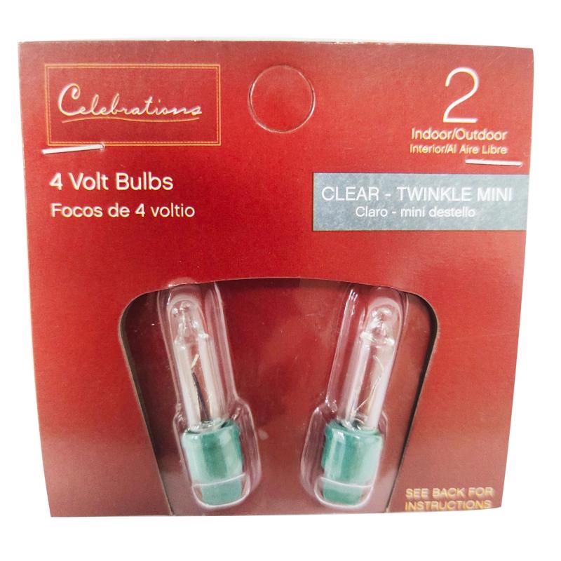 CELEBRATIONS - Celebrations Incandescent Clear 2 ct Replacement Christmas Light Bulbs