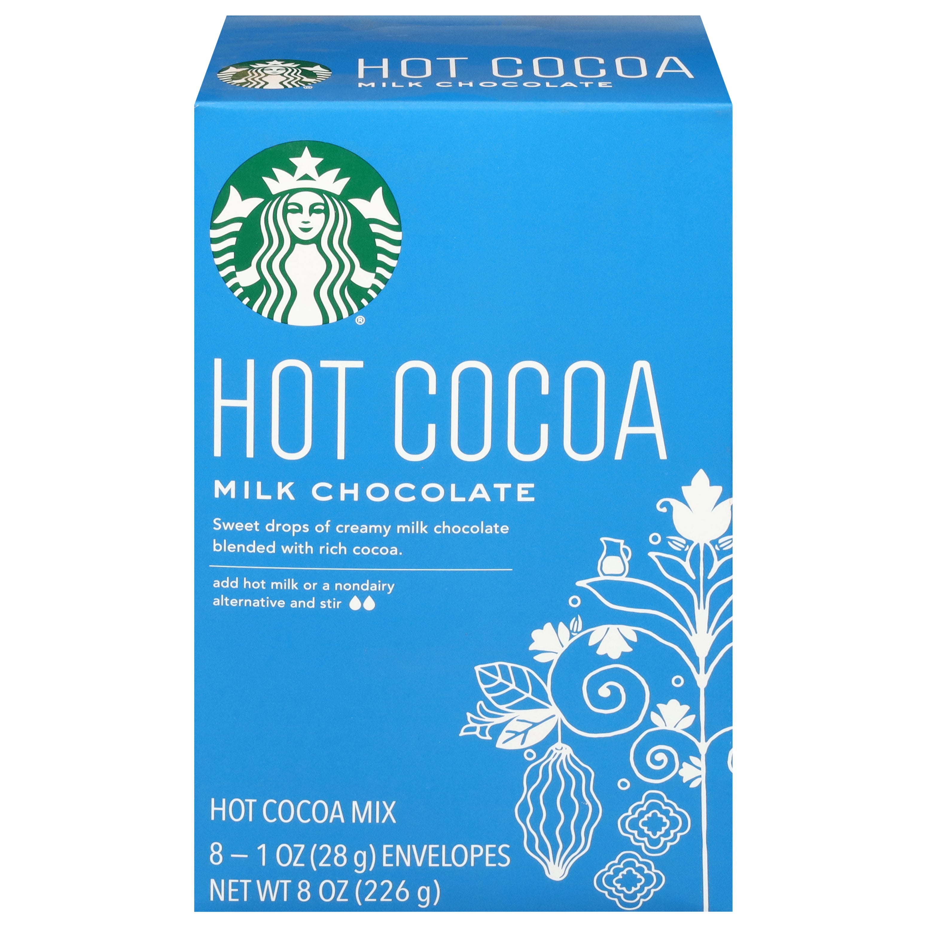 Starbucks Milk Chocolate Hot Cocoa Mix 8 - 1 oz Envelopes - Case of 6