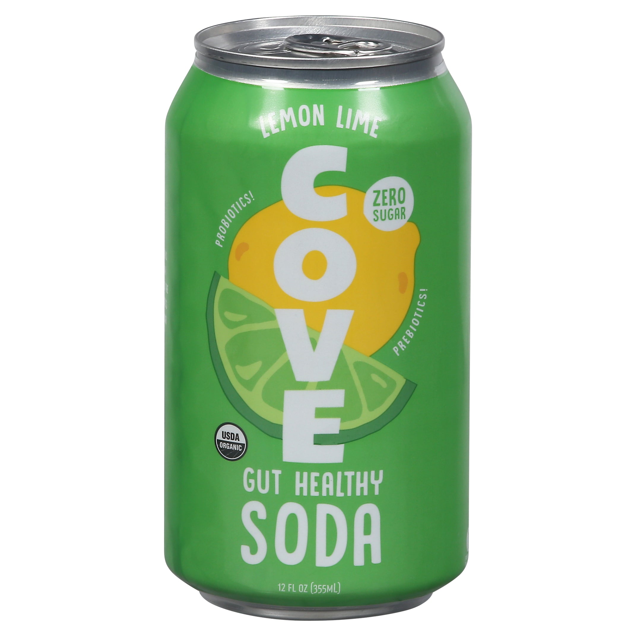 Cove Gut Healthy Lemon Lime Soda 12 fl oz - Case of 12