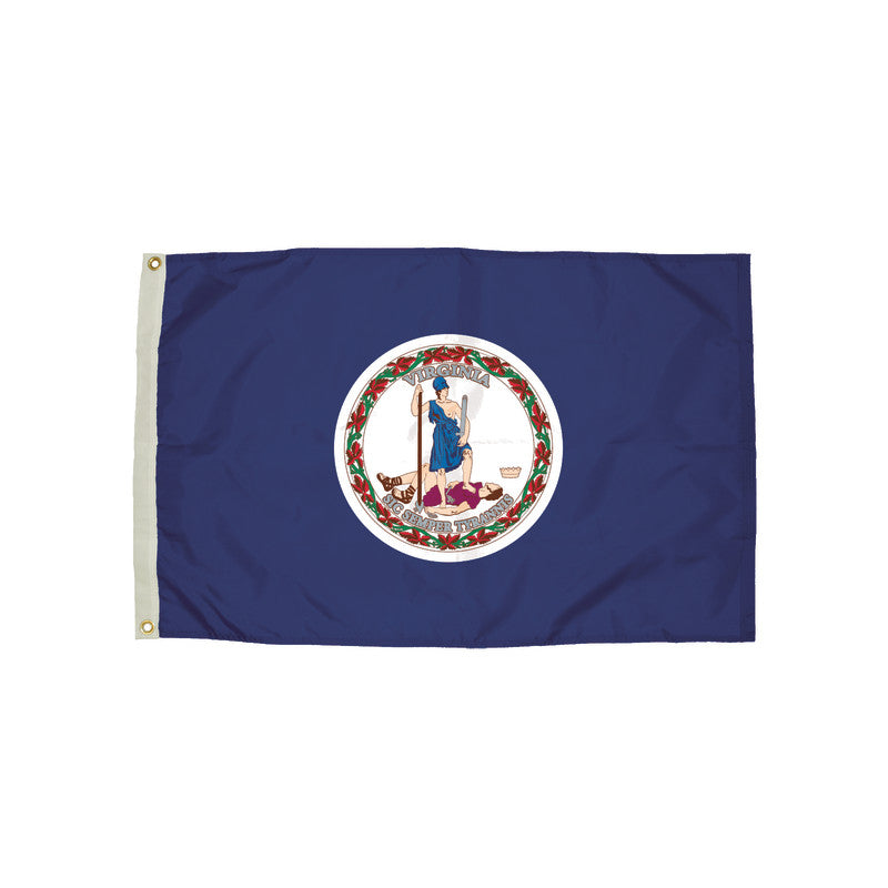 FLAGZONE - Durawavez Nylon Outdoor Flag with Heading & Grommets, Virginia, 3ft x 5ft