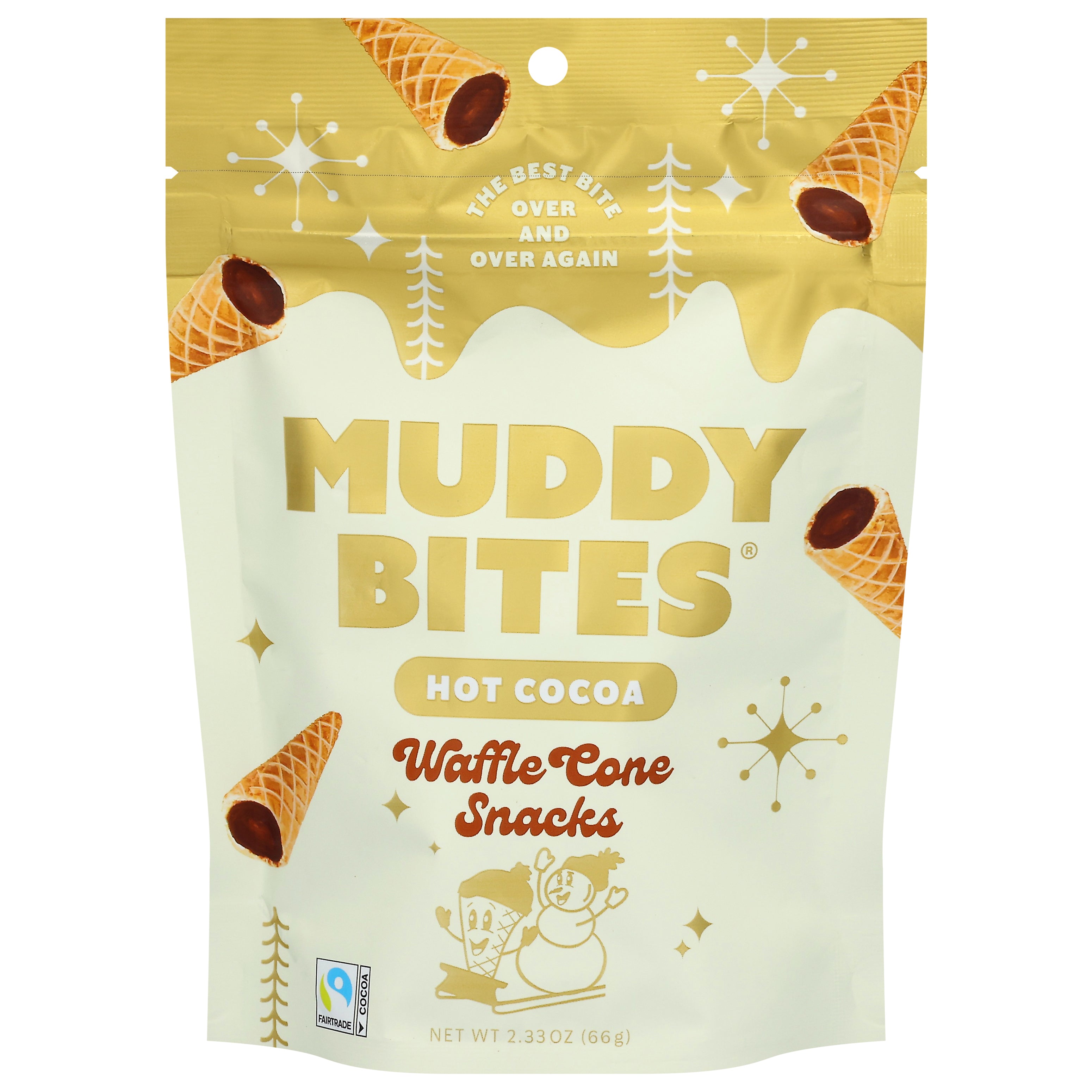 Muddy Bites Hot Cocoa Waffle Cone Snacks 2.33 oz - Case of 12