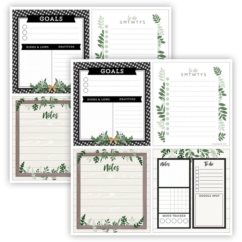 CARSON DELLOSA EDUCATION - Farmhouse Notepad Set, 4 Per Set, 2 Sets