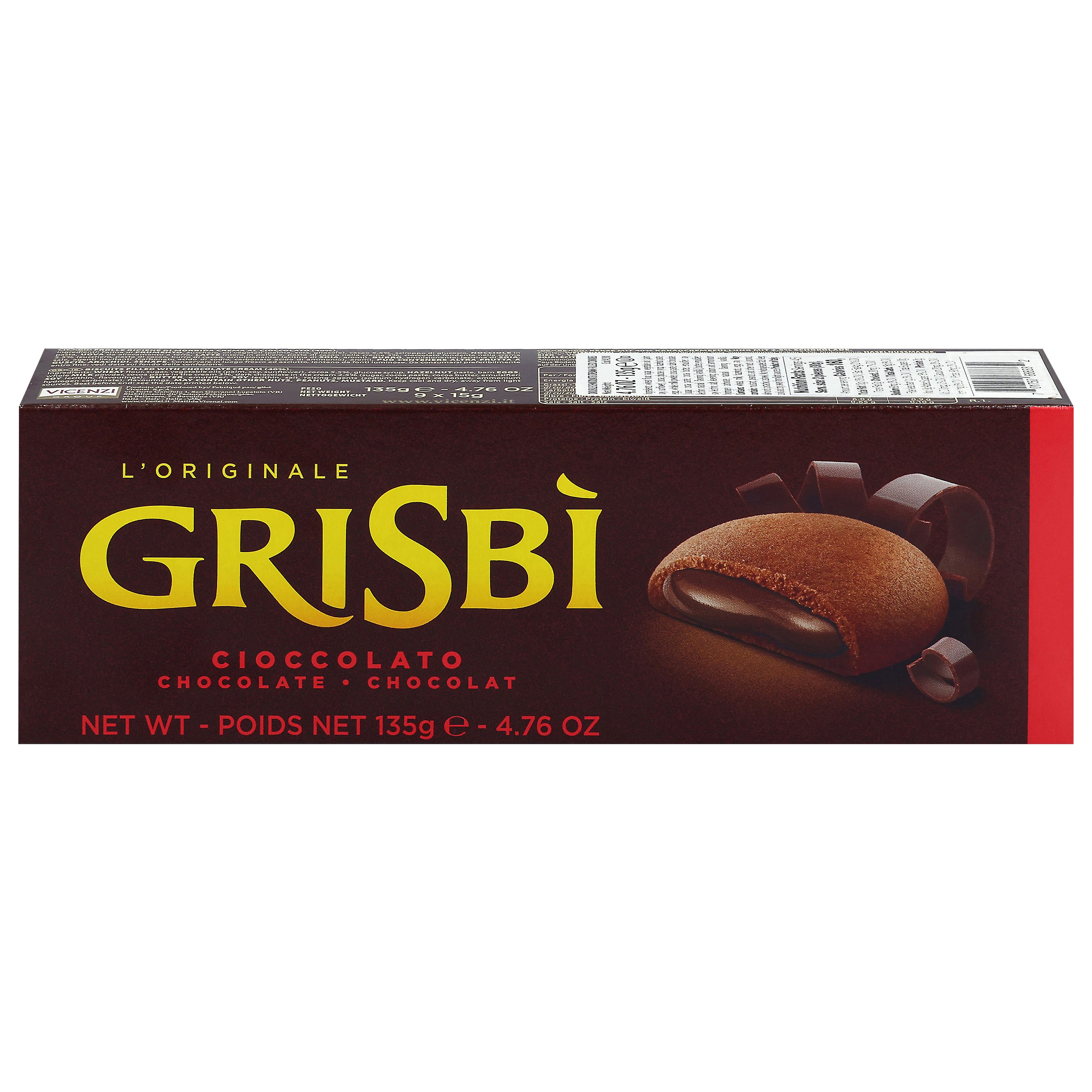Grisbi Cream Filled Double Chocolate Cookies 9 - 15 g Each - Case of 12