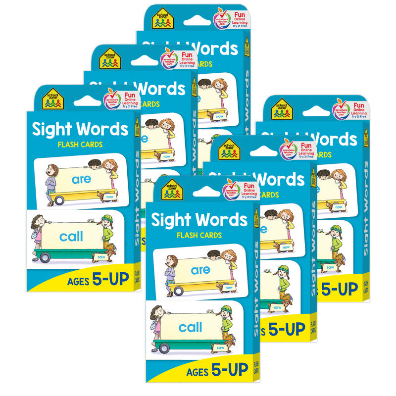 SCHOOL ZONE PUBLISHING - Sight Words Flash Cards, 6 Packs