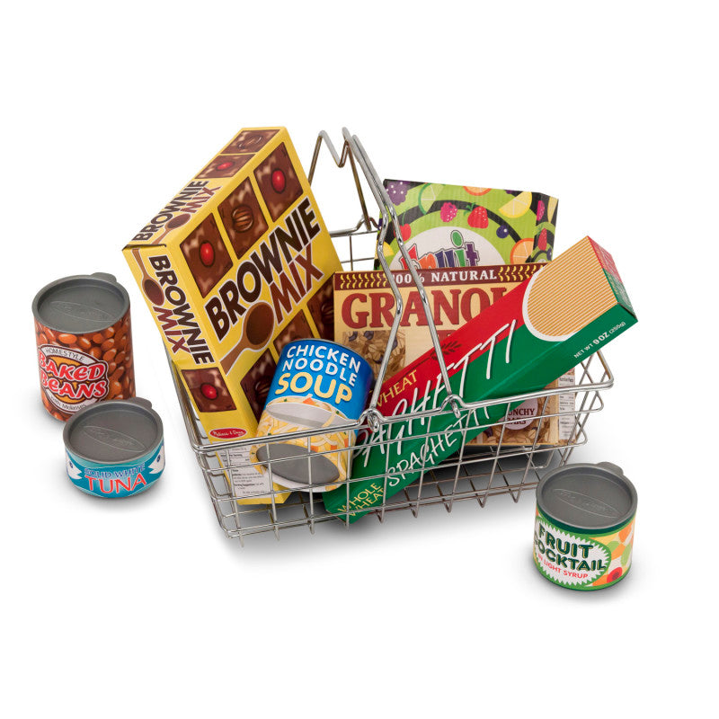 MELISSA & DOUG - Let's Play House! Grocery Basket with Play Food