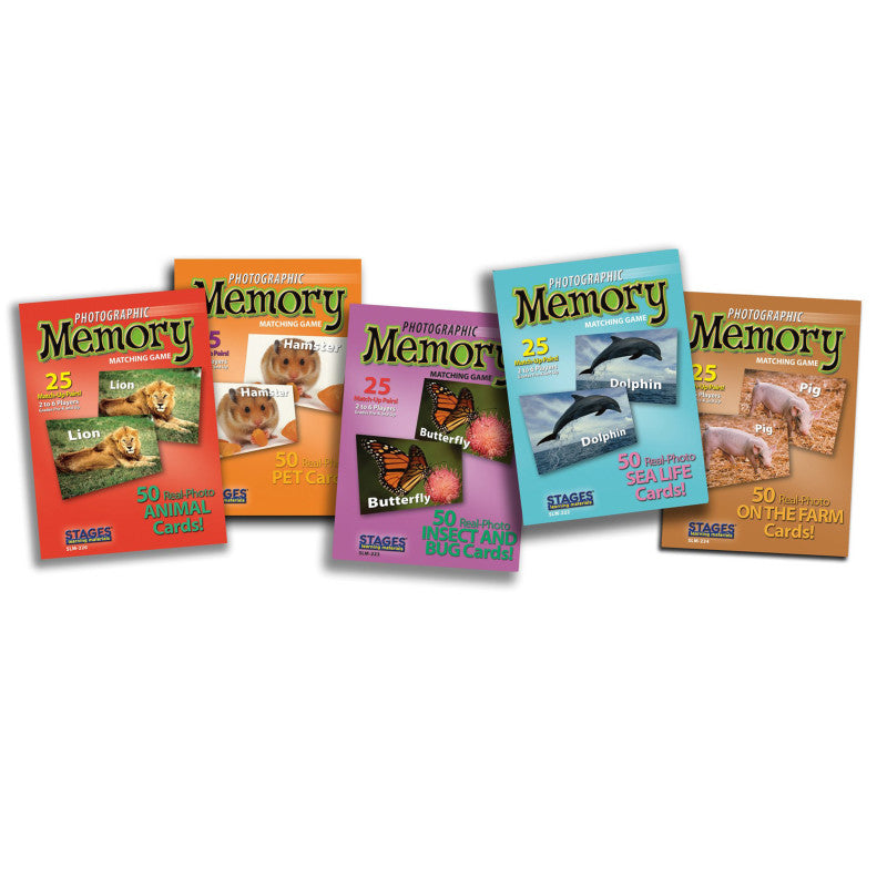 STAGES LEARNING MATERIALS - Animal Photographic Memory Matching Game Set