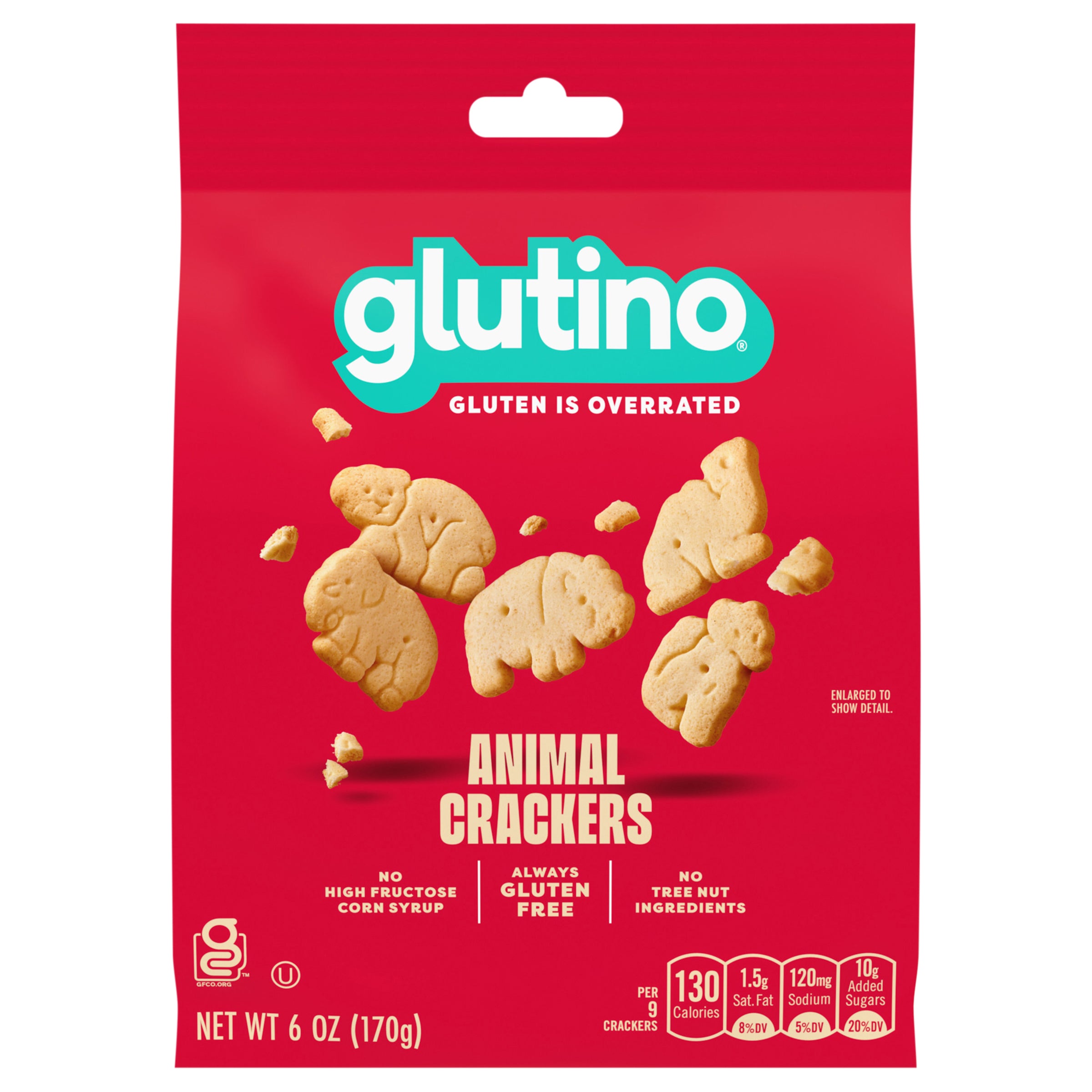 Glutino Gluten Free Animal Crackers, Gluten Free Snacks, 5.5 oz. - Case of 6