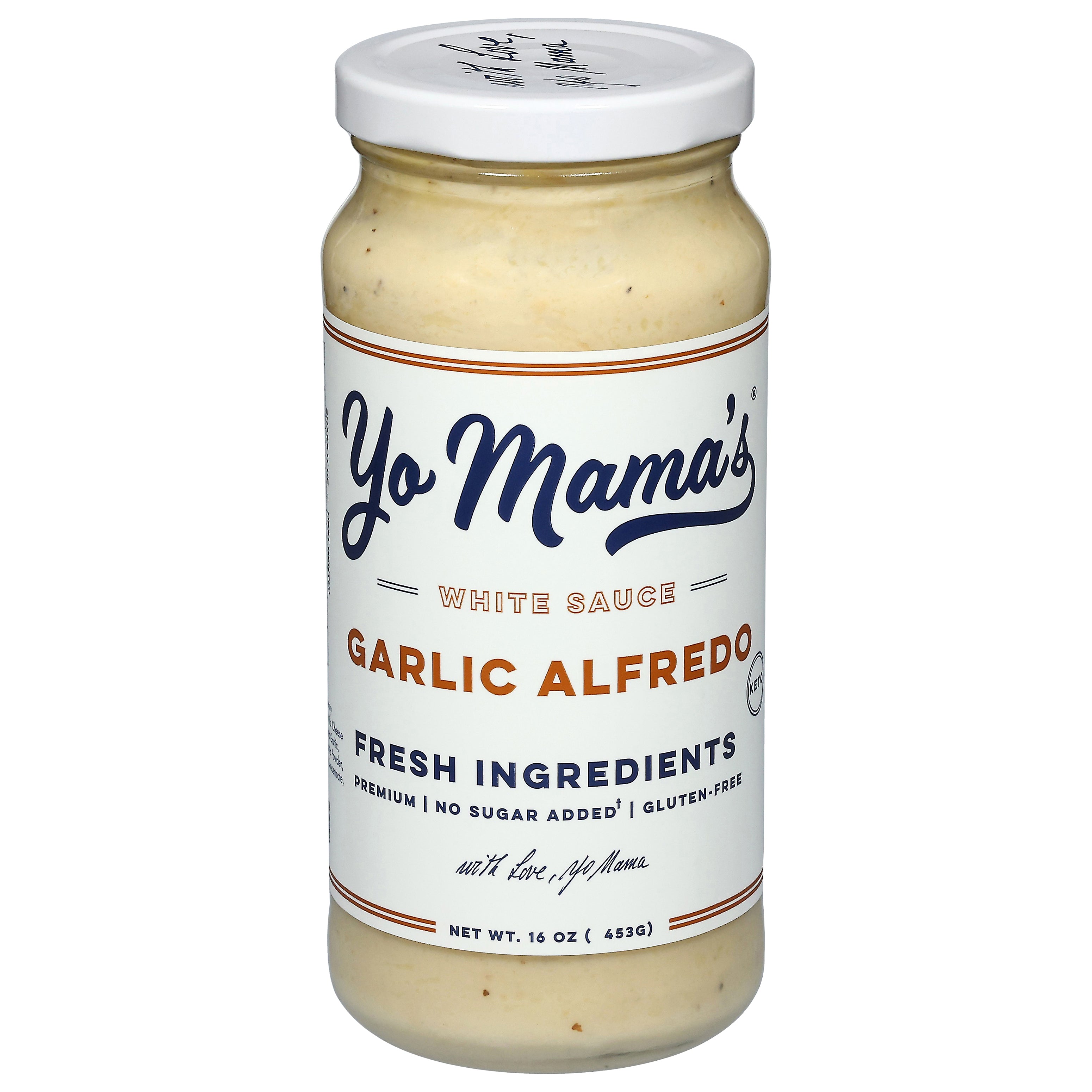 Yo Mama's Garlic Alfredo White Sauce 16 oz - Case of 6