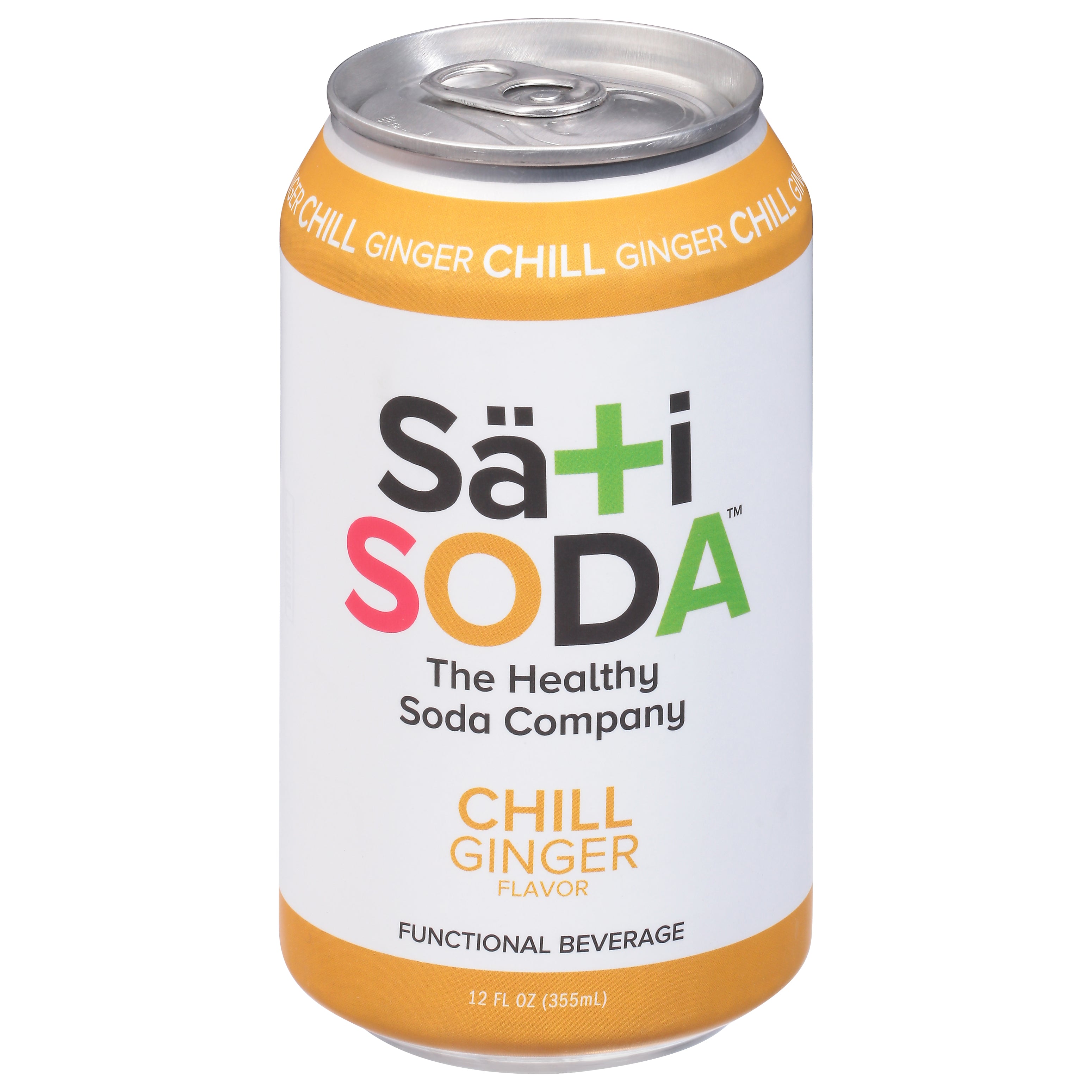 Sati Soda Chill Ginger Flavor Soda 12 fl oz - Case of 12