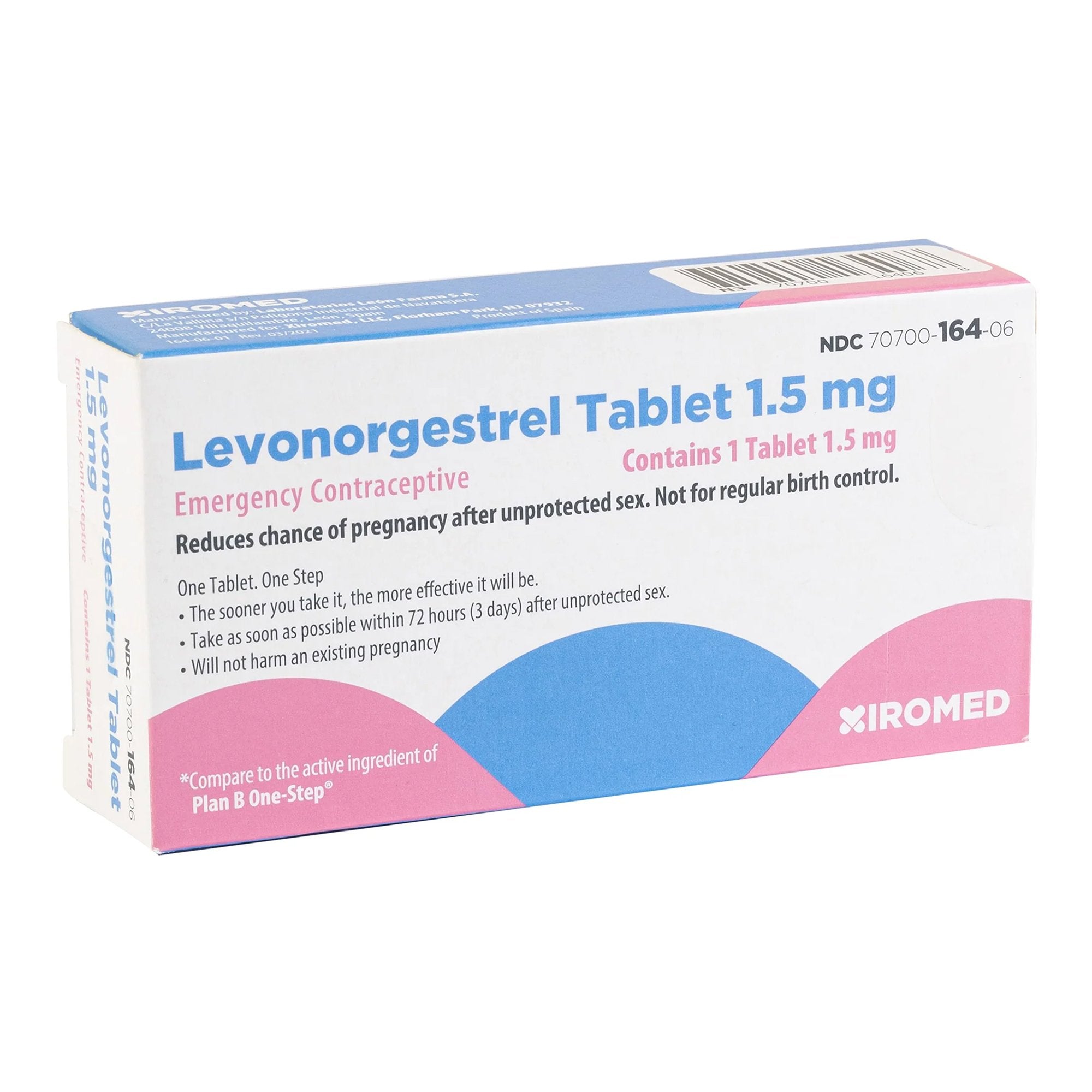 Xiromed LLC - Levonorgestrel 1.5 mg Tablet 1 Tablet [1/EA]