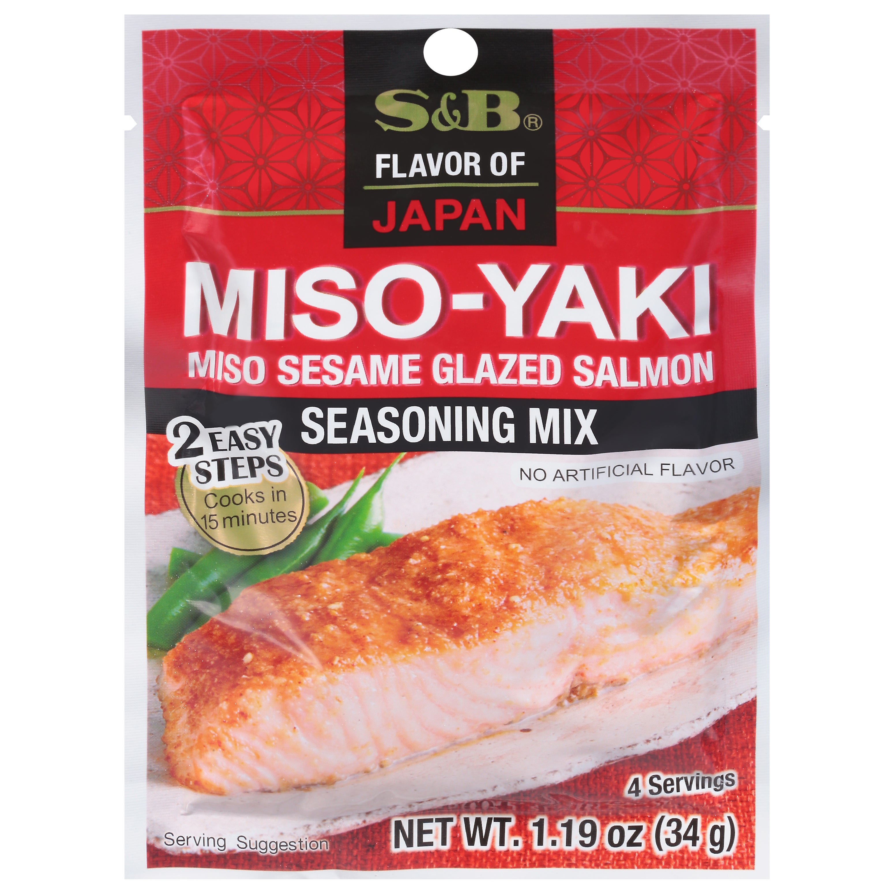 S&B Seasoning Mix Miso Sesame Glazed Salmon Miso-Yaki 1.19 oz - Case of 10