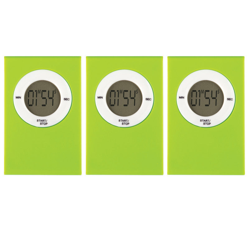 TEACHER CREATED RESOURCES - Magnetic Digital Timer, Lime, Pack of 3