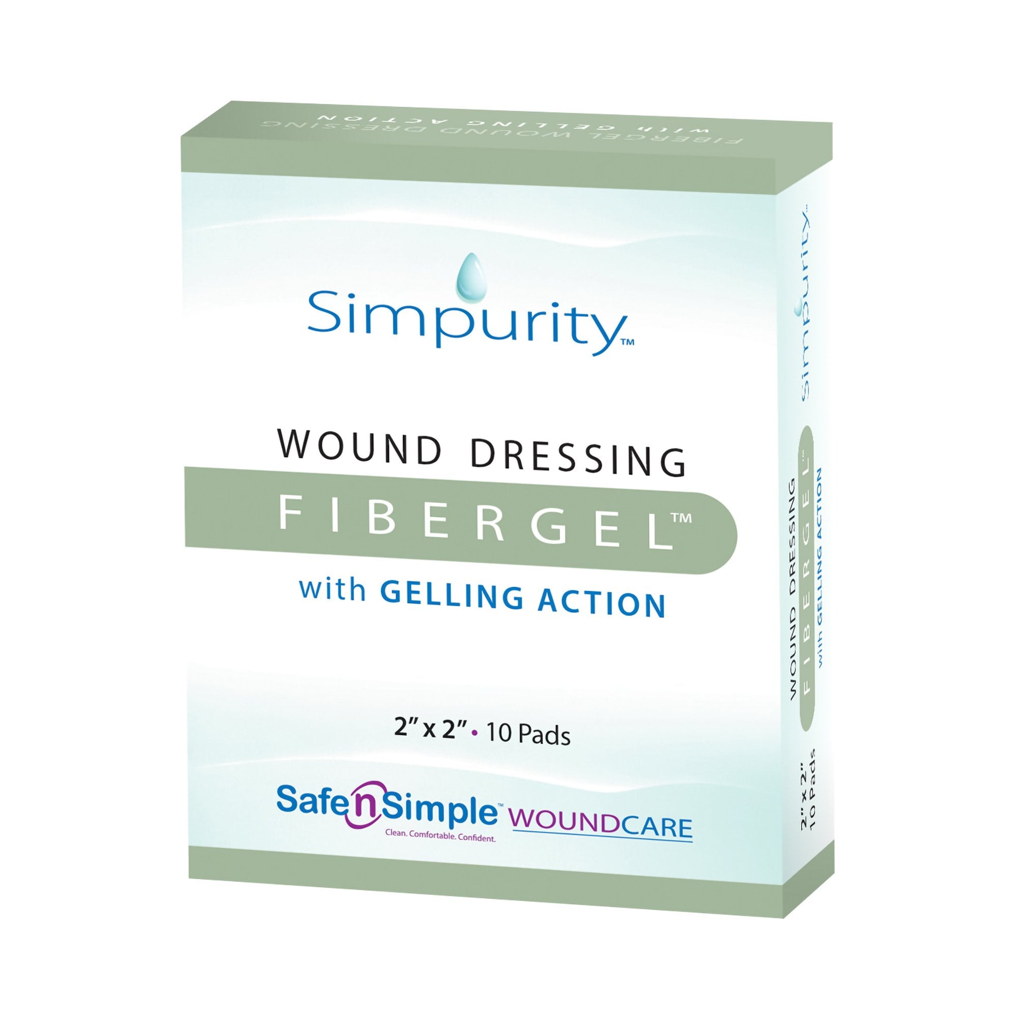 Safe N Simple - Hydrogel Wound Dressing FiberGel™ Sheet 2 X 2 Inch Sterile [1/EA]