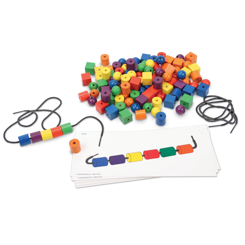LEARNING RESOURCES - Beads and Pattern Cards Activity Set