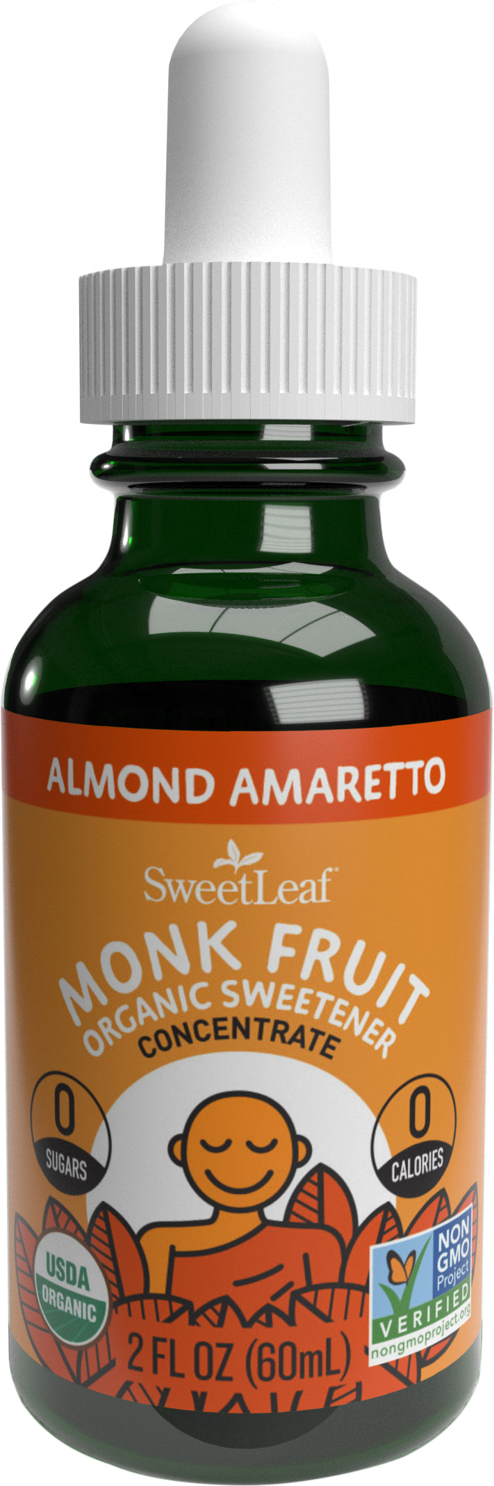 SweetLeaf Organic Monk Fruit Concentrate Almond Amaretto Organic Sweetener 2 fl oz - Case of 6