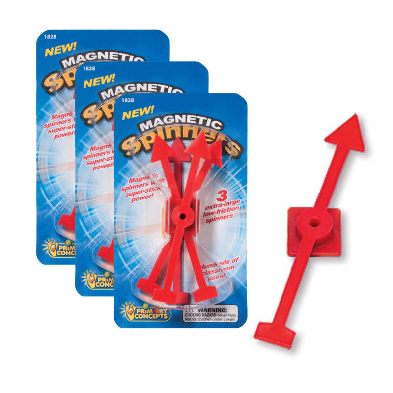 PRIMARY CONCEPTS - Magnetic Spinners, 3 Per Set, 3 Sets