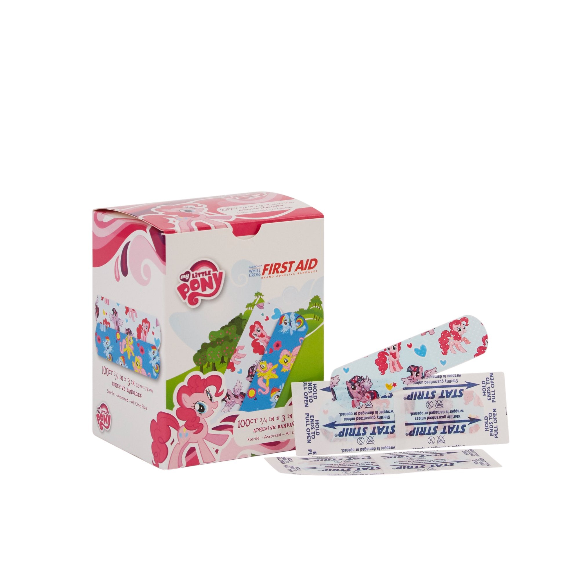 Dukal - Adhesive Strip American® White Cross Stat Strip® 3/4 X 3 Inch Plastic Rectangle Kid Design (My Little Pony) Sterile [100/BX]