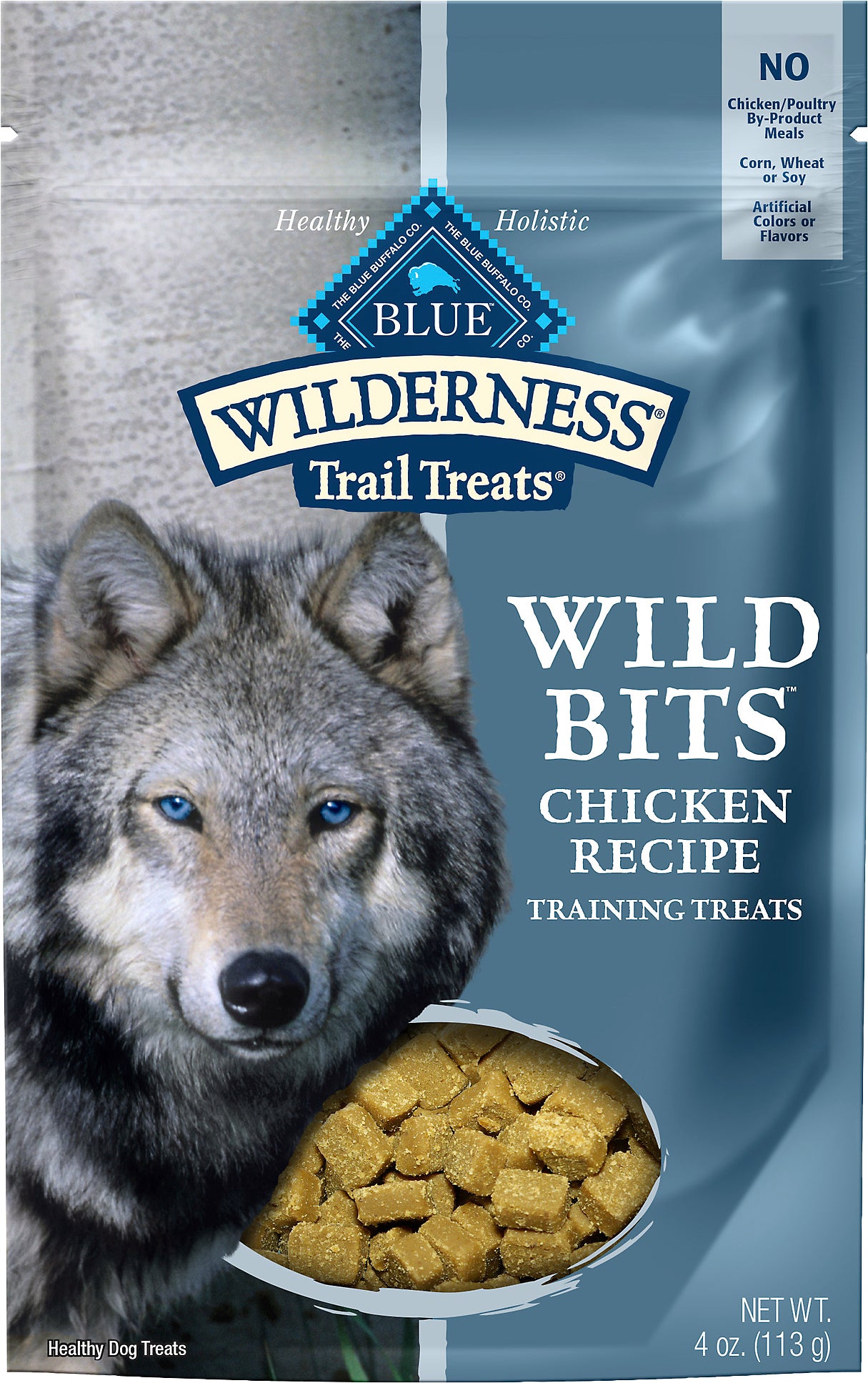 Blue Buffalo Blue Wilderness Wild Bits Chicken Recipe Training Treats 4 oz - Case of 8