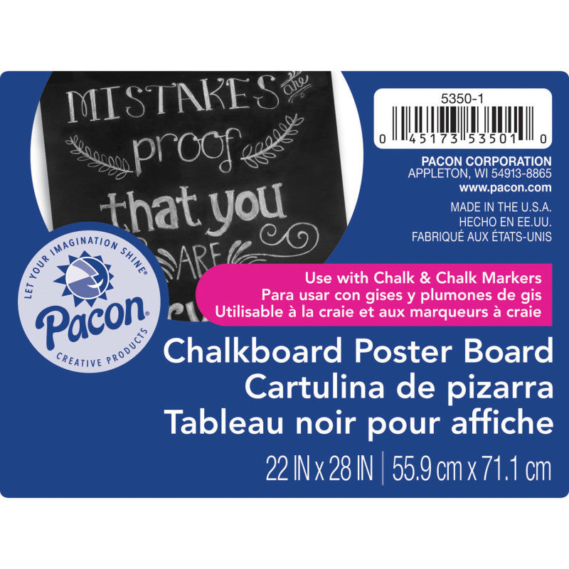 UCREATE - Premium Chalkboard Poster Board, Black, 22" x 28", 25 Sheets