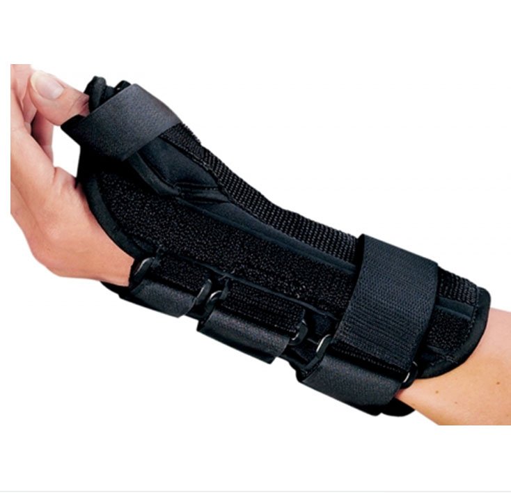 DJO - Wrist Brace with Abducted Thumb ProCare® ComfortFORM™ Aluminum / Foam / Spandex / Plastic Left Hand Black Large [1/EA]