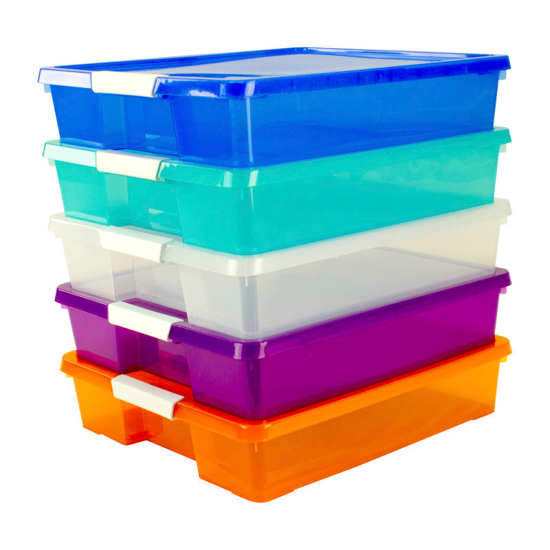 STOREX - Stack & Store Box Craft Organizer, Assorted Colors, 5-Pack