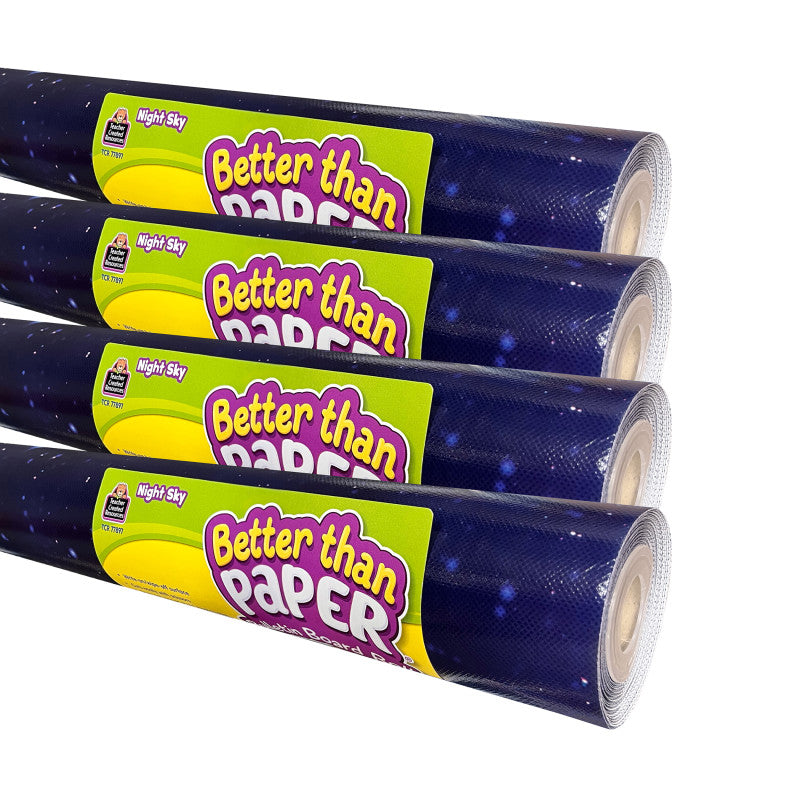 TEACHER CREATED RESOURCES - Better Than Paper® Bulletin Board Roll, Night Sky, 4-Pack