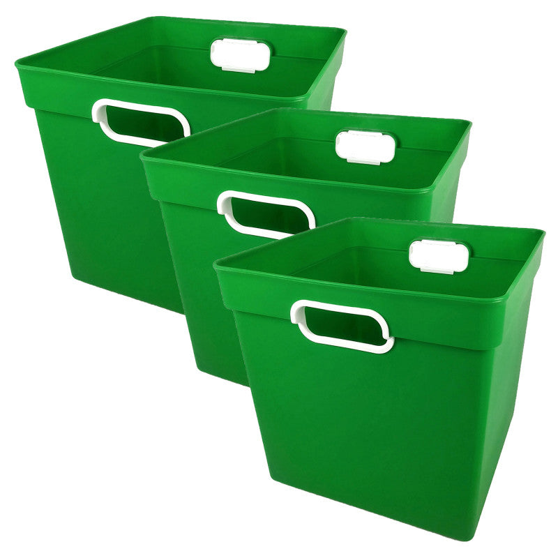 ROMANOFF - Cube Bin, Green, Pack of 3