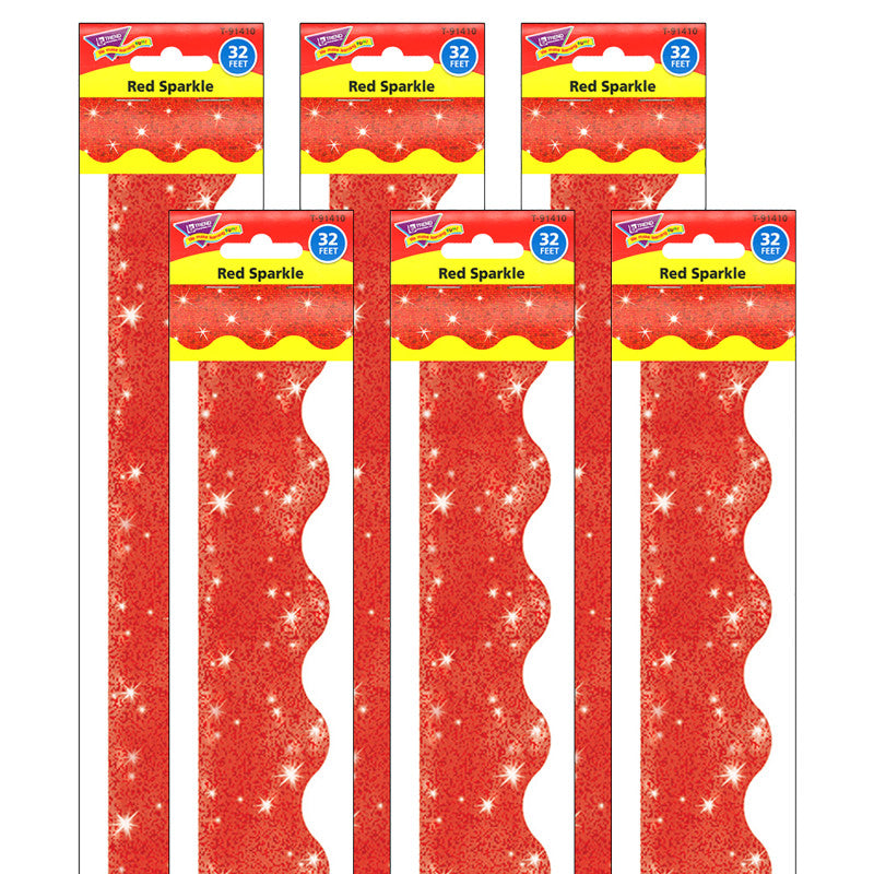 TREND - Red Sparkle Terrific Trimmers®, 32.5' Per Pack, 6 Packs