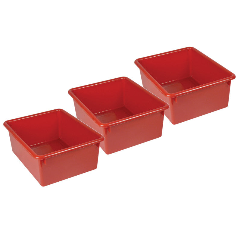 ROMANOFF - Stowaway® 5" Letter Box no Lid, Red, Pack of 3