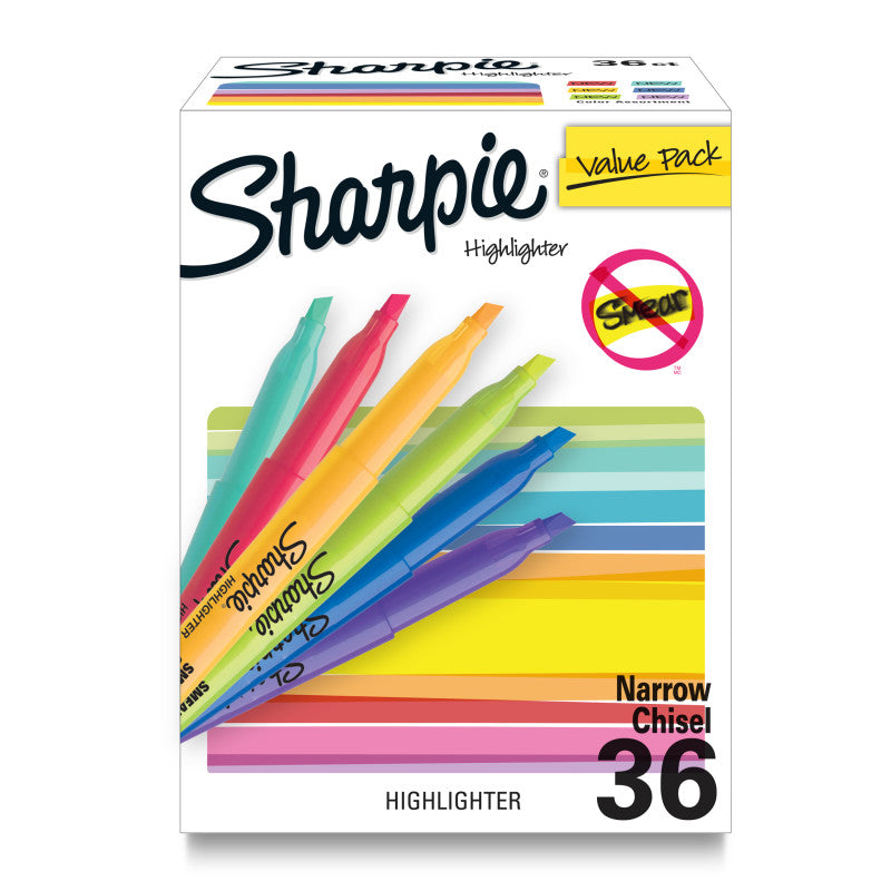 SHARPIE - Pocket Highlighters, Assorted, Pack of 36