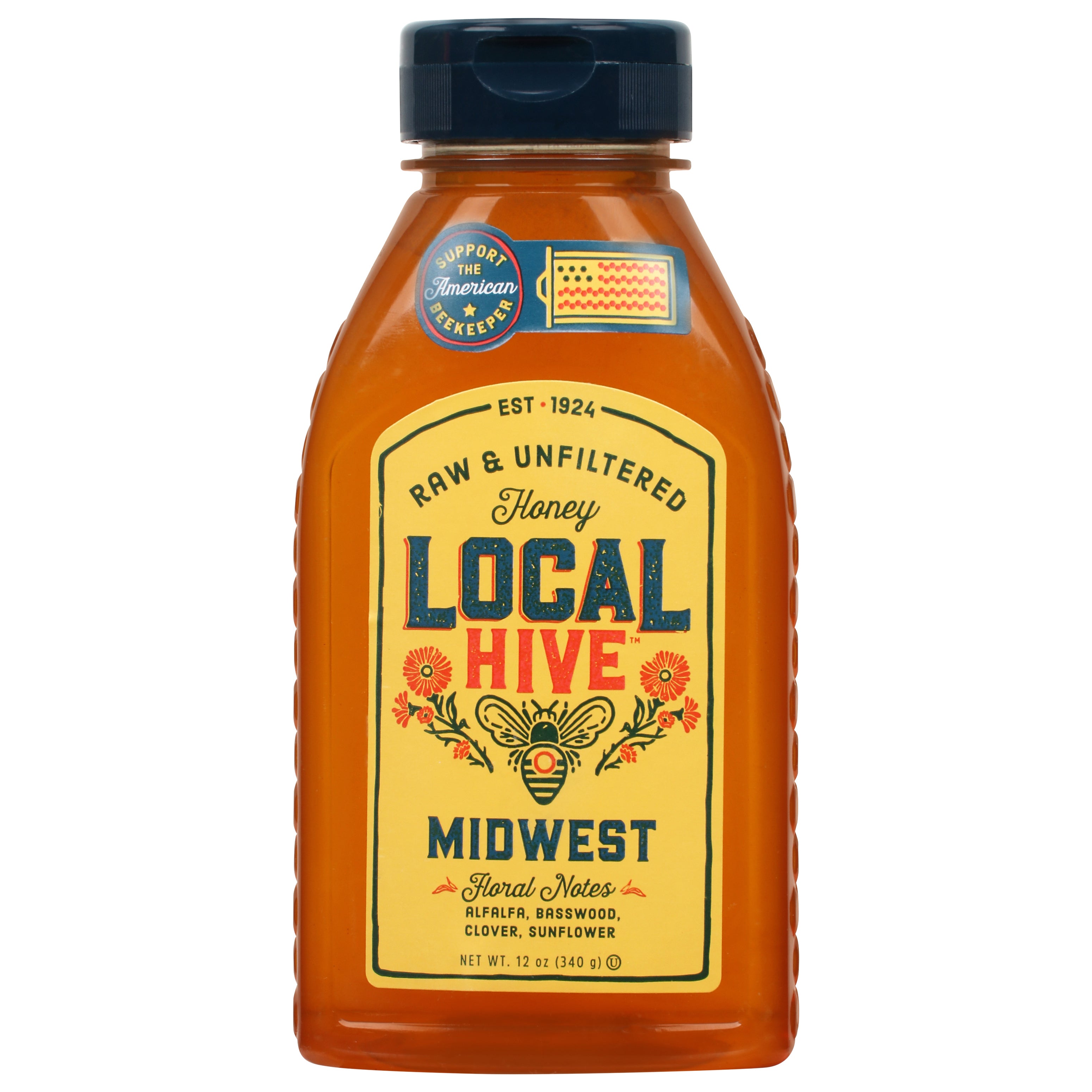 Local Hive Raw & Unfiltered Midwest Honey 12 oz - Case of 6