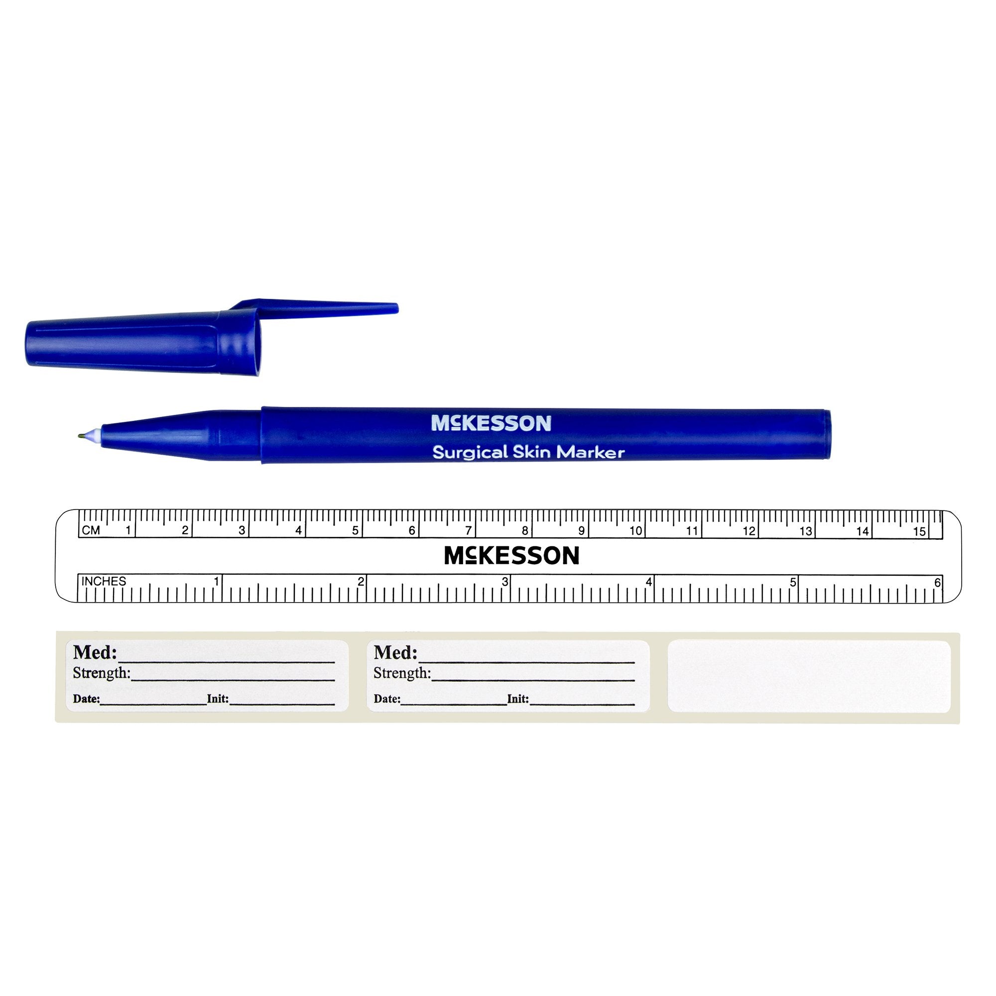 McKesson Brand - Skin Marker with Ruler and Labels McKesson Gentian Violet Ink Sterile Full Size Fine Tip [50/BX]
