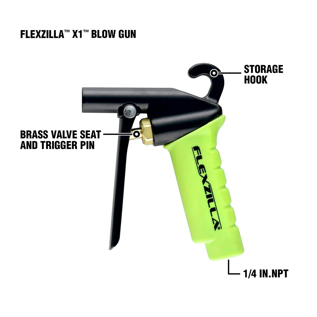 Flexzilla X1‚Ñ¢ Blow Gun Kit ZillaGreen (10-Piece)