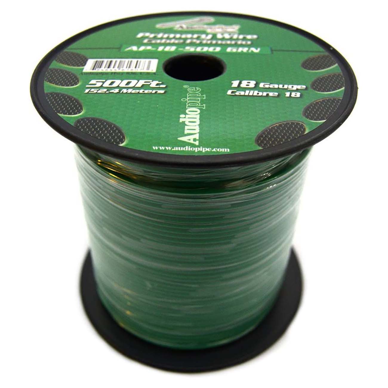 Audiopipe Primary Wire 18-Gauge 500 Foot Spool - Green