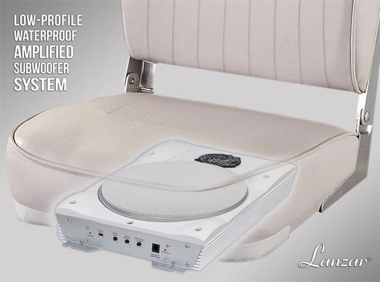 Lanzar Marine Low-Profile 8‚Äù Amplified Enclosure (White)