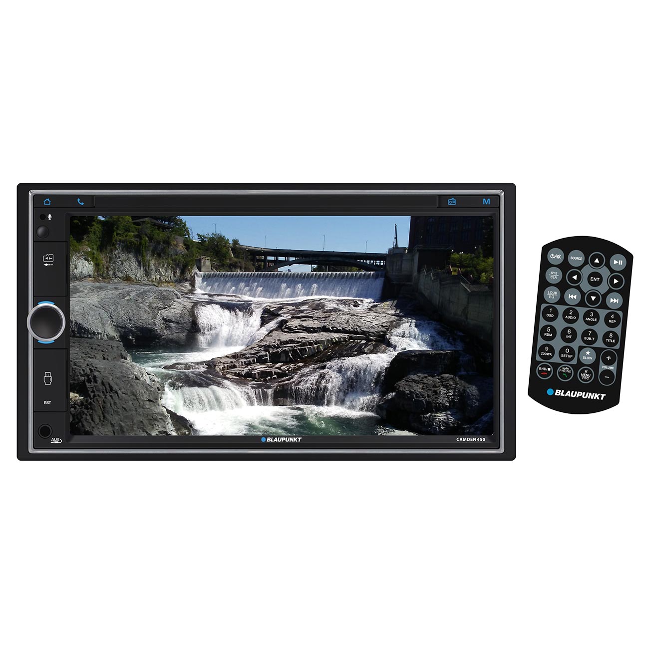 Blaupunkt 6.95‚Äù Double DIN Fixed Face Touchscreen Mechless Receiver with Bluetooth USB/SD Inputs an