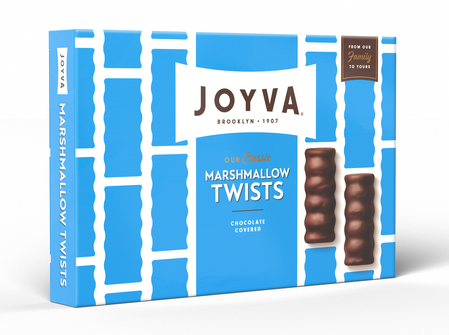 Joyva Chocolate Covered Marshmallow Twists  - Case of 24 - 9 OZ