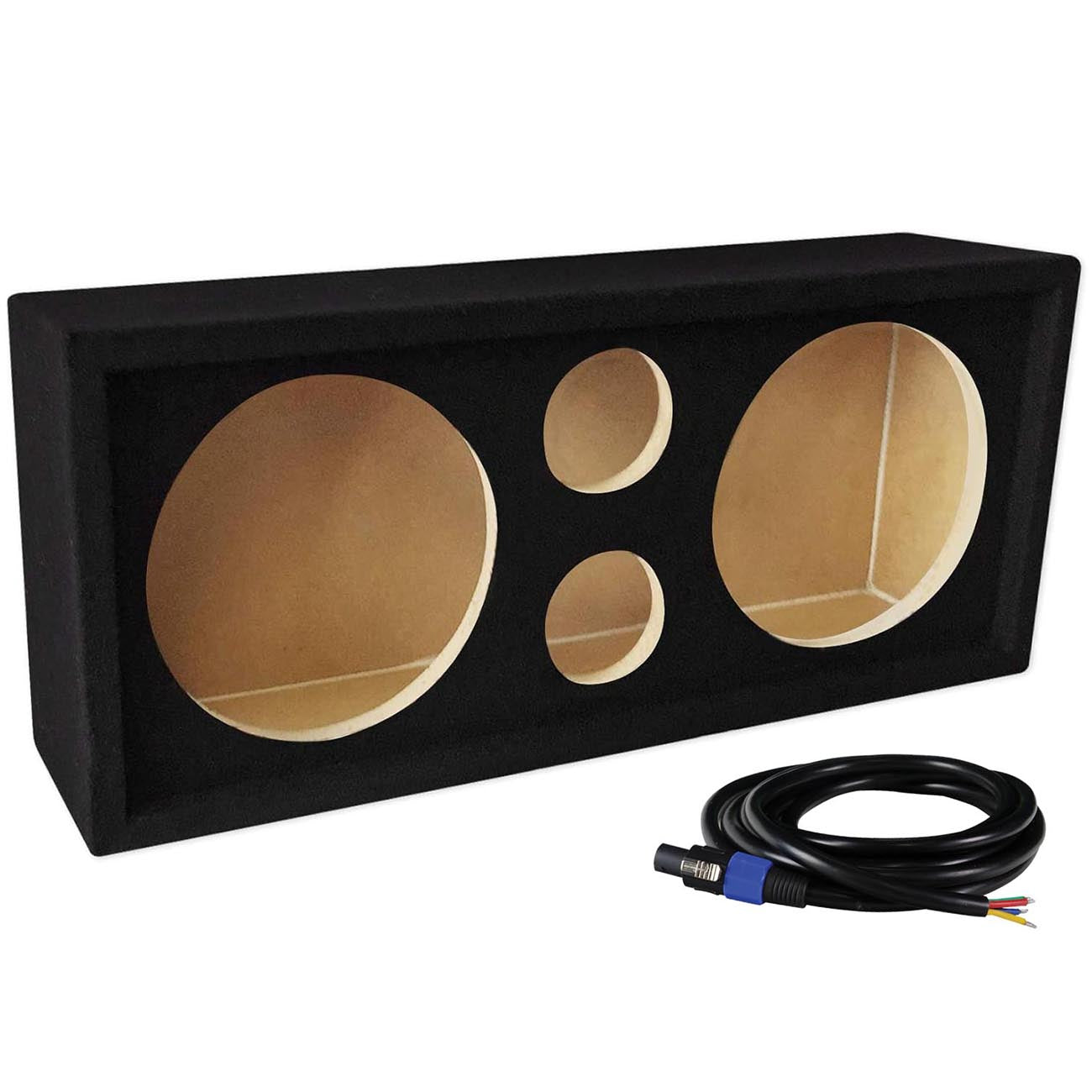 Qpower Full Range Empty Box Holds 2 - 8" & 2 - Super Tweeter w/ Speakon connection with cable
