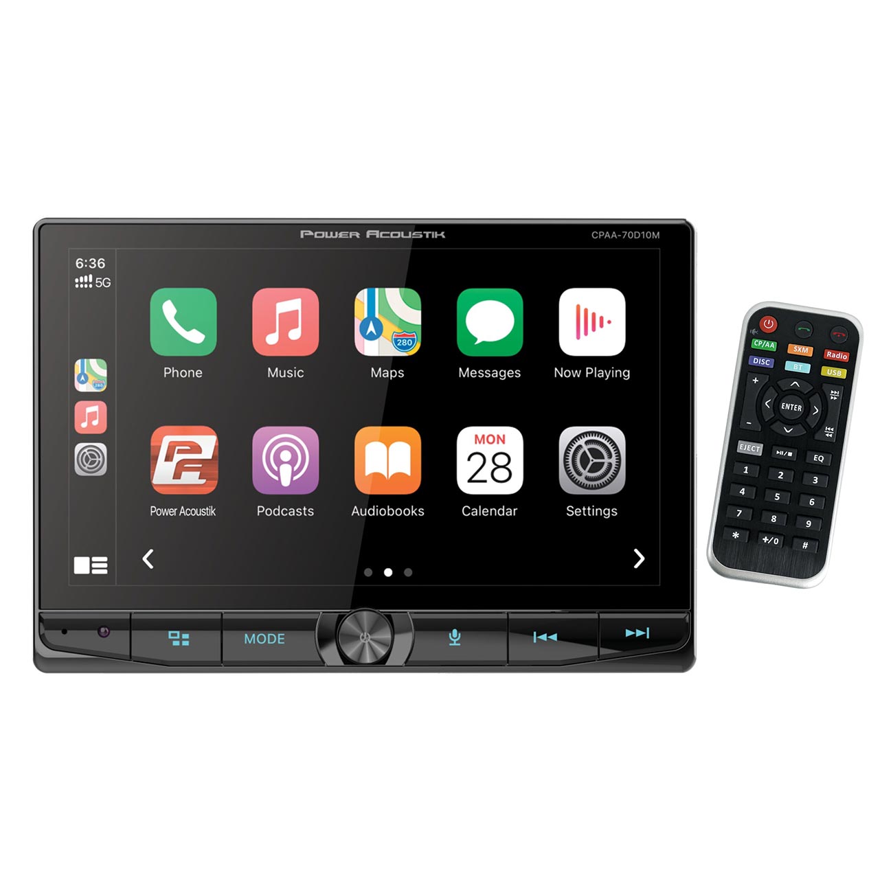 Power Acoustik 10.6‚Ä≥ Floating Double DIN Mechless Receiver with Apple Car Play & Android Auto Bluet