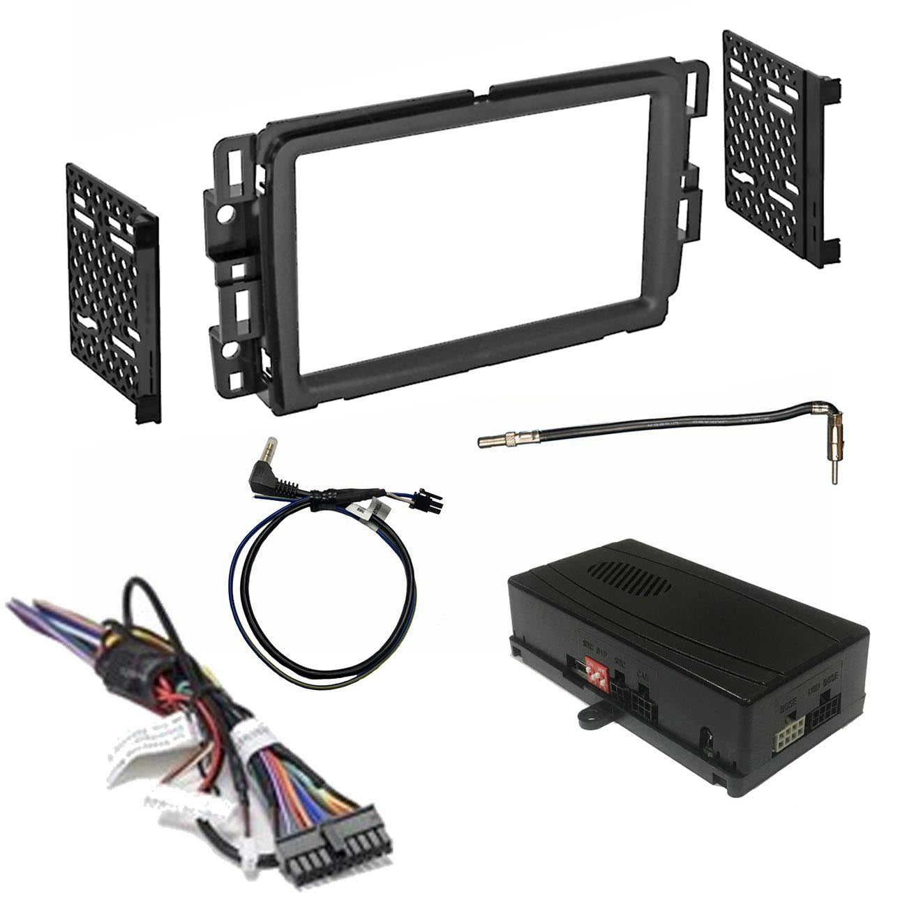 Crux OnStar Radio Replacement interface w/ SWC Retention Video Switcher & D. Din Dash Kit - Select [DKGM16]