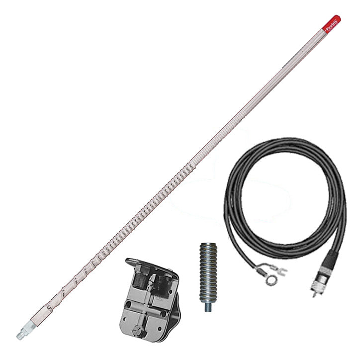 Firestik 4' (122cm) Single Mirror "NGP" Kit Complete (White)