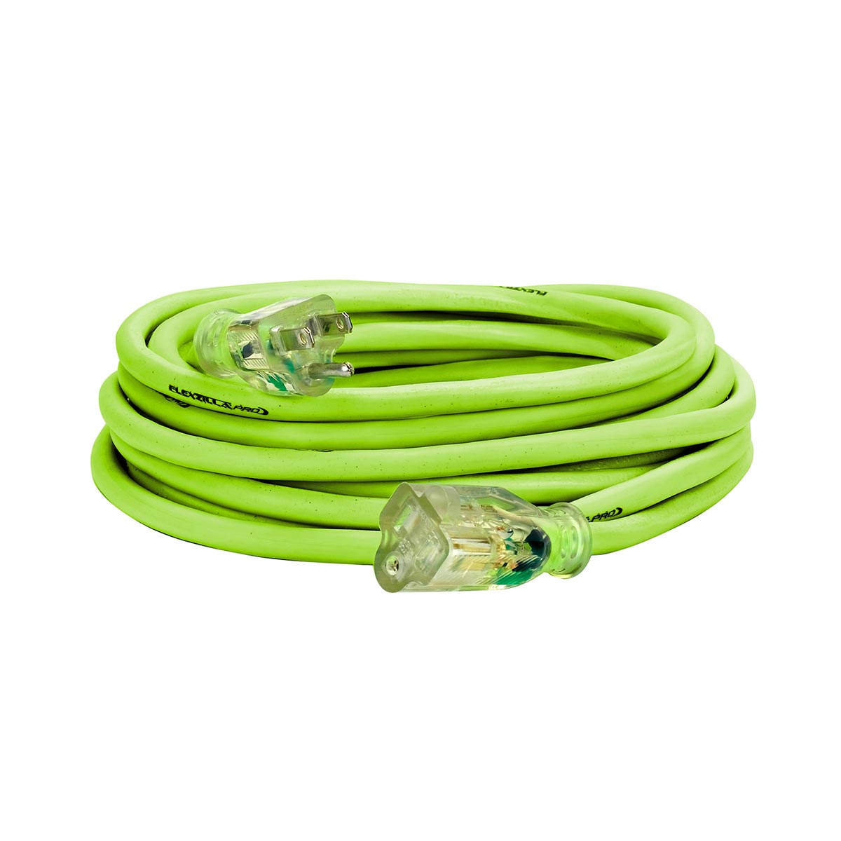 Flexzilla¬Æ Pro Extension Cord 14/3 AWG SJTW 25' Outdoor Lighted Plug ZillaGreen‚Ñ¢