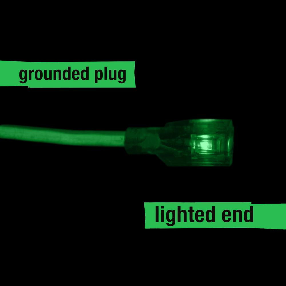 Flexzilla¬Æ Pro Extension Cord 14/3 AWG SJTW 50' Outdoor Lighted Plug ZillaGreen‚Ñ¢