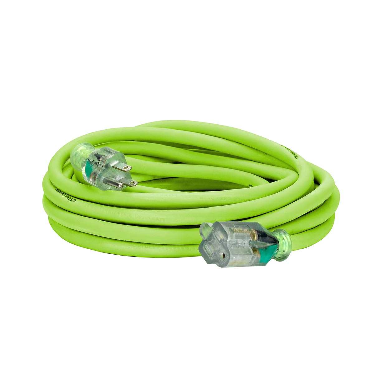 Flexzilla¬Æ Pro Extension Cord 12/3 AWG SJTW 25' Outdoor Lighted Plug ZillaGreen‚Ñ¢