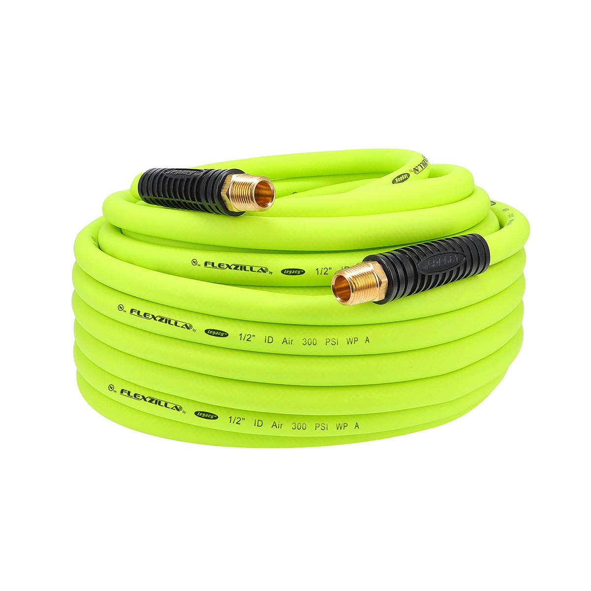 Flexzilla Heavy Duty Light Weight Air Hose 1/2" x 100' with 1/2" MNPT Fittings