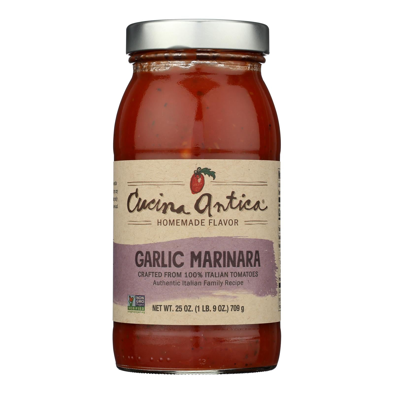 Cucina Antica - Garlic Marinara Cooking Sauce - Case of 12 - 25 oz.