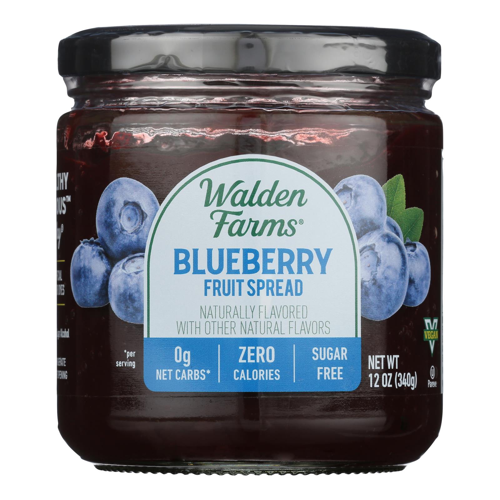 Walden Farms Fruit Spread, Blueberry  - Case of 6 - 12 OZ