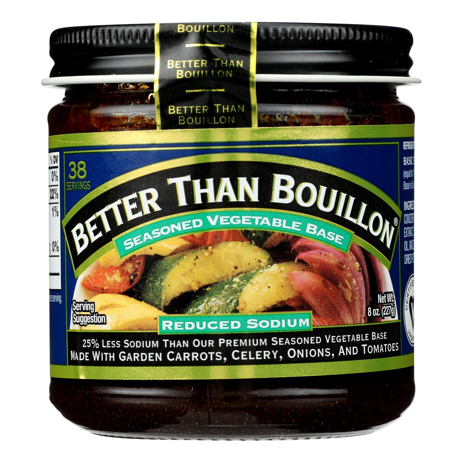 Better Than Bouillon Seasoned Vegetable Base - Reduced Sodium - Case of 6 - 8 oz.