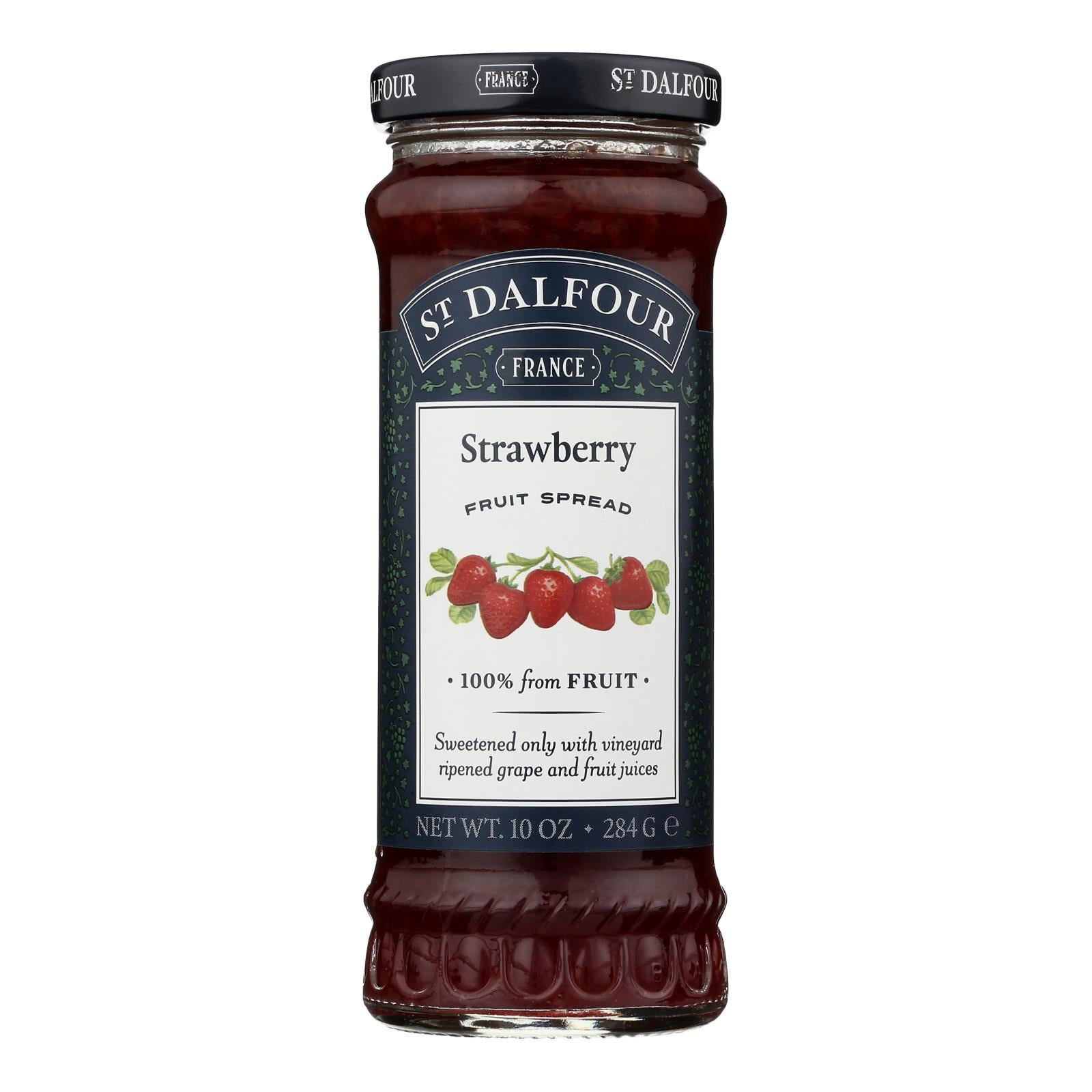 St Dalfour Fruit Spread - Deluxe - 100 Percent Fruit - Strawberry - 10 oz - Case of 6